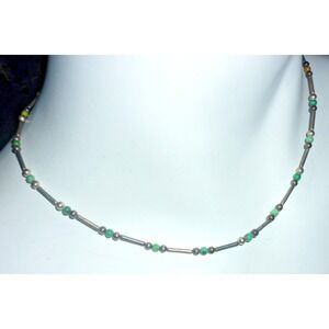 Vintage Southwestern Liquid Silver Different Shades of Turquoise Bead Necklace